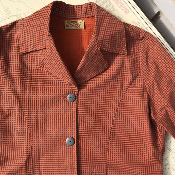 Y2K Groggy Orange and Grey Patterned Jacket - Picture 4 of 7